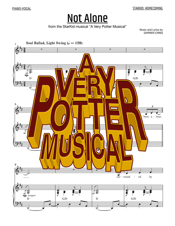 A Very Potter Musical - Sheet Music - Not Alone