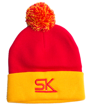 StarKid – Red and Gold Winter Pom Hat