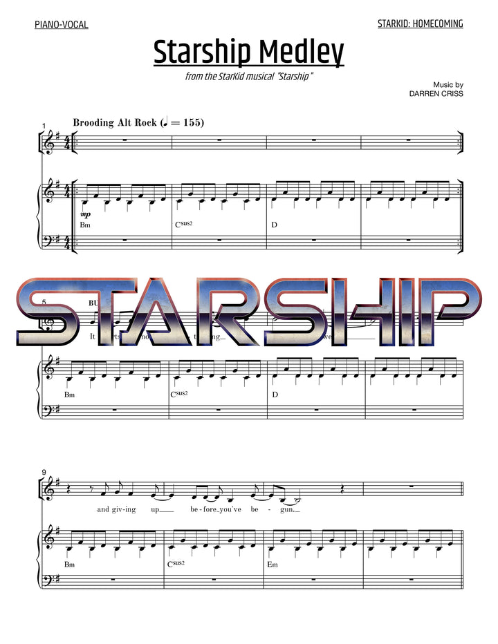Starship - Sheet Music - StarKid Homecoming Medley