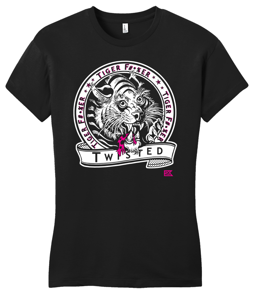 Girly Black StarKid Twisted Tiger Lover T-shirt