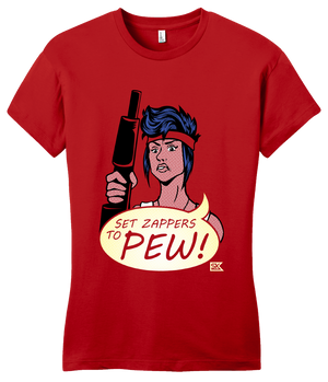 Girly Red StarKid Set Zappers to Pew  T-shirt