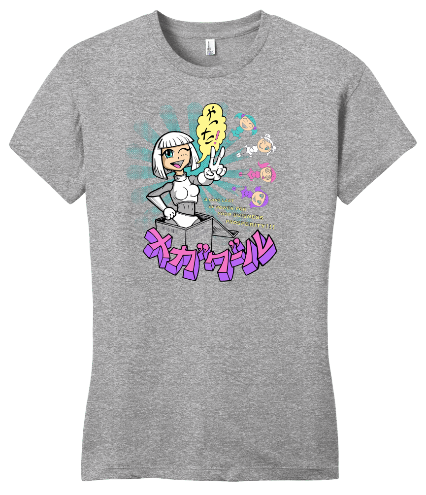 Girly Grey StarKid Starship Megagirl Anime T-shirt